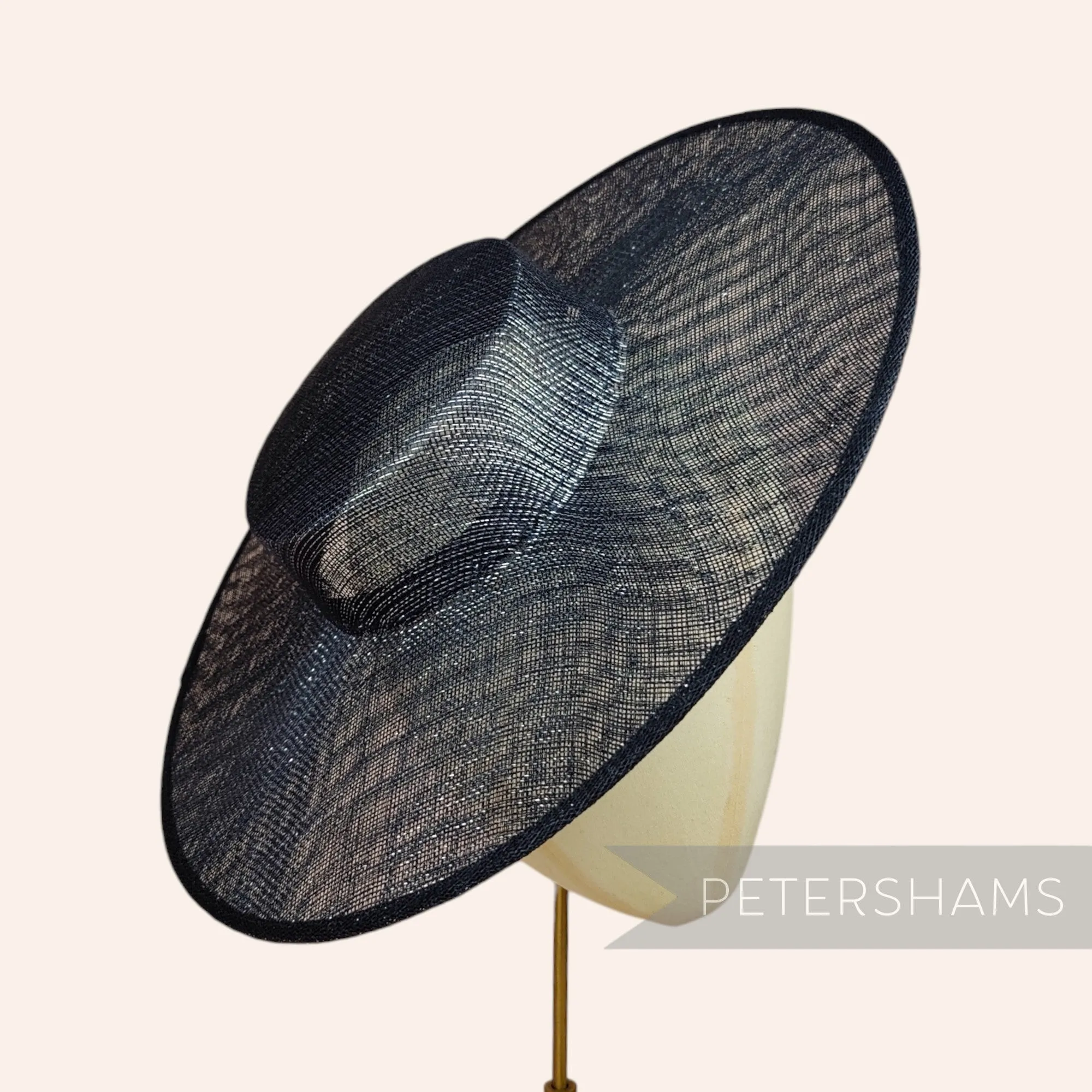 Metallic Lurex Large Brim Sinamay Boater Fascinator Hat Base