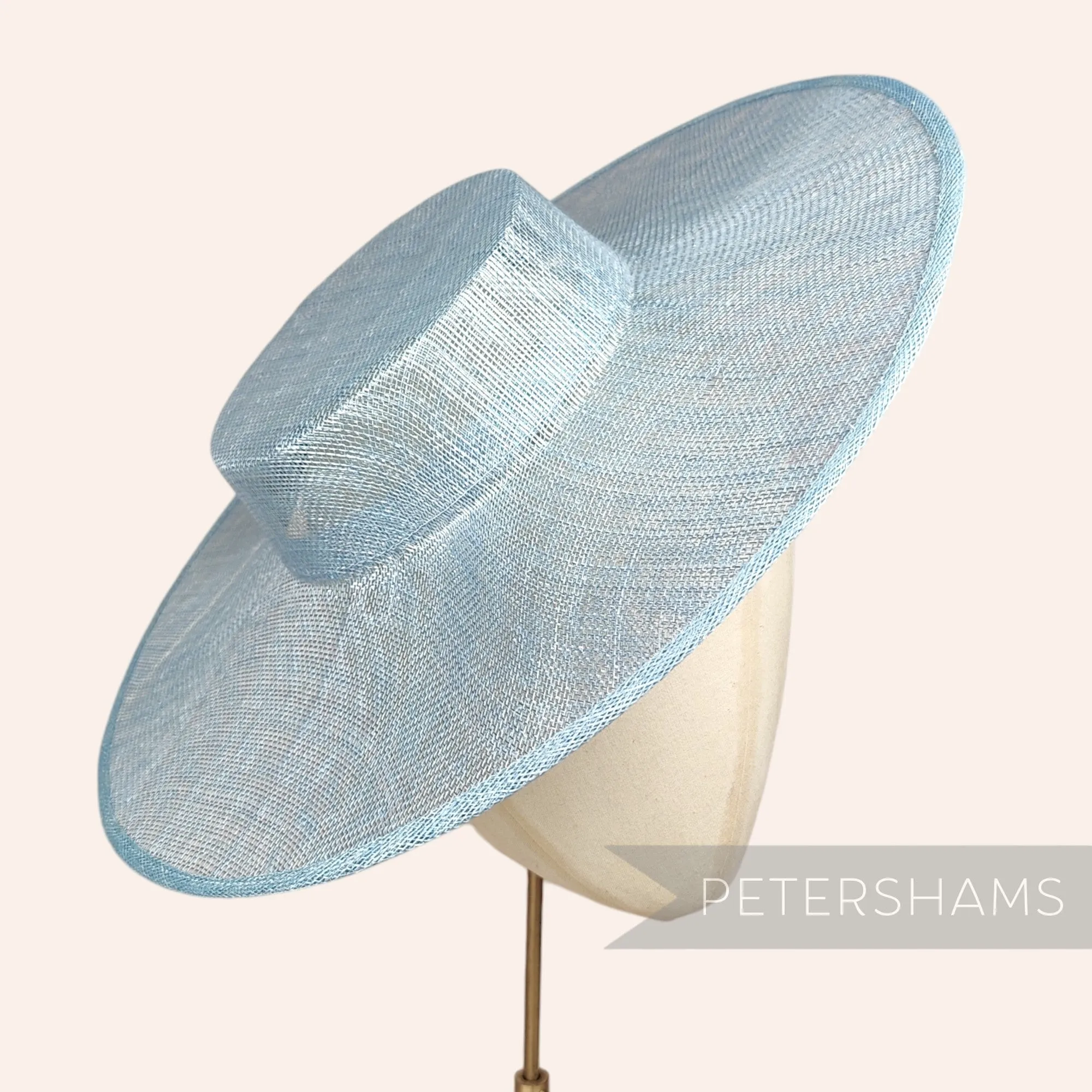 Metallic Lurex Large Brim Sinamay Boater Fascinator Hat Base