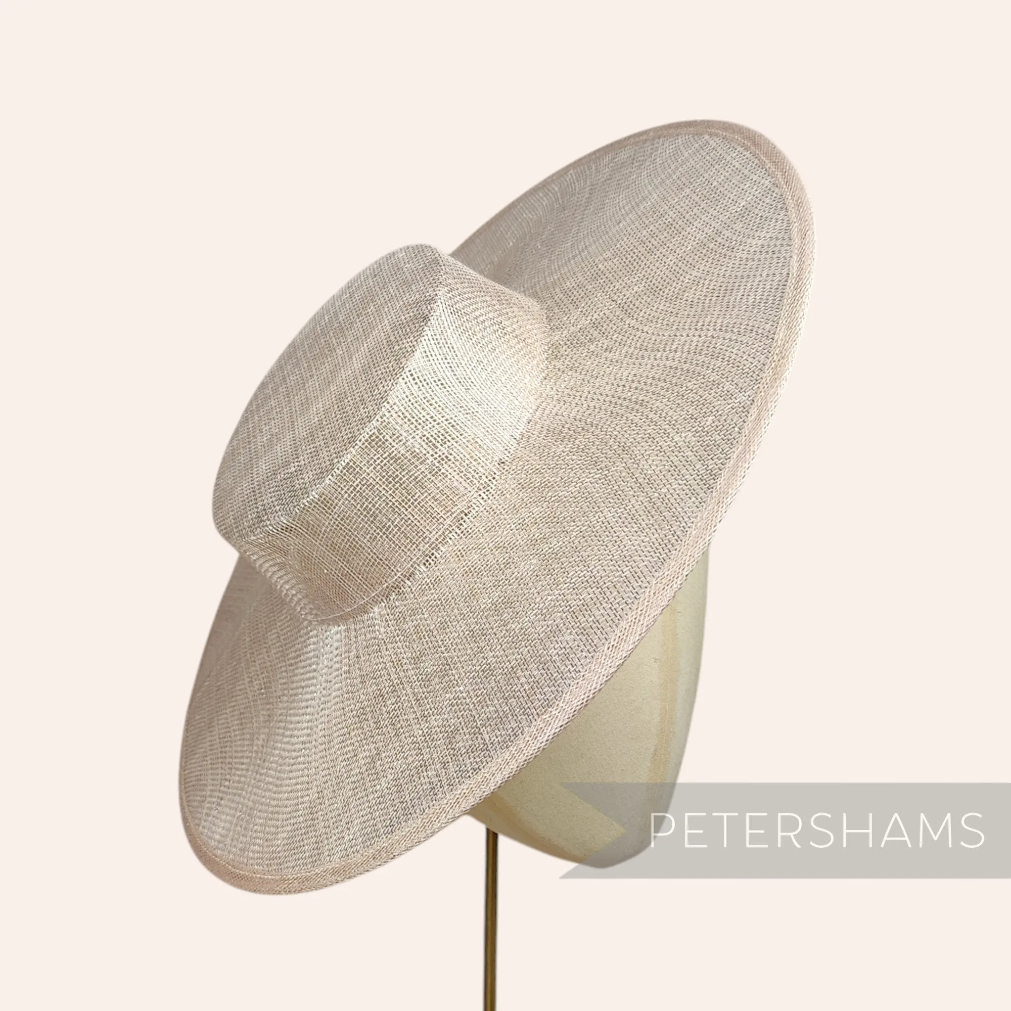 Metallic Lurex Large Brim Sinamay Boater Fascinator Hat Base