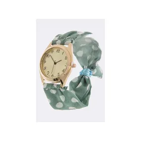 Mint Polka Dot Band Watch