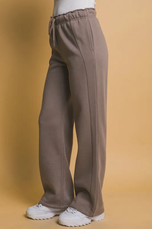 Mocha Elastic Waistband Sweatpants