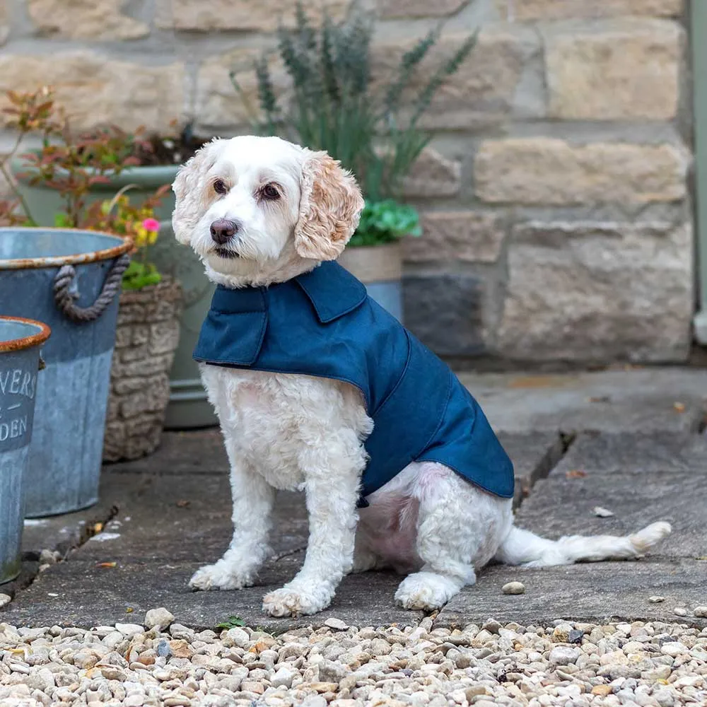 Mutts & Hounds Wax Waterproof Dog Coat - Navy Blue