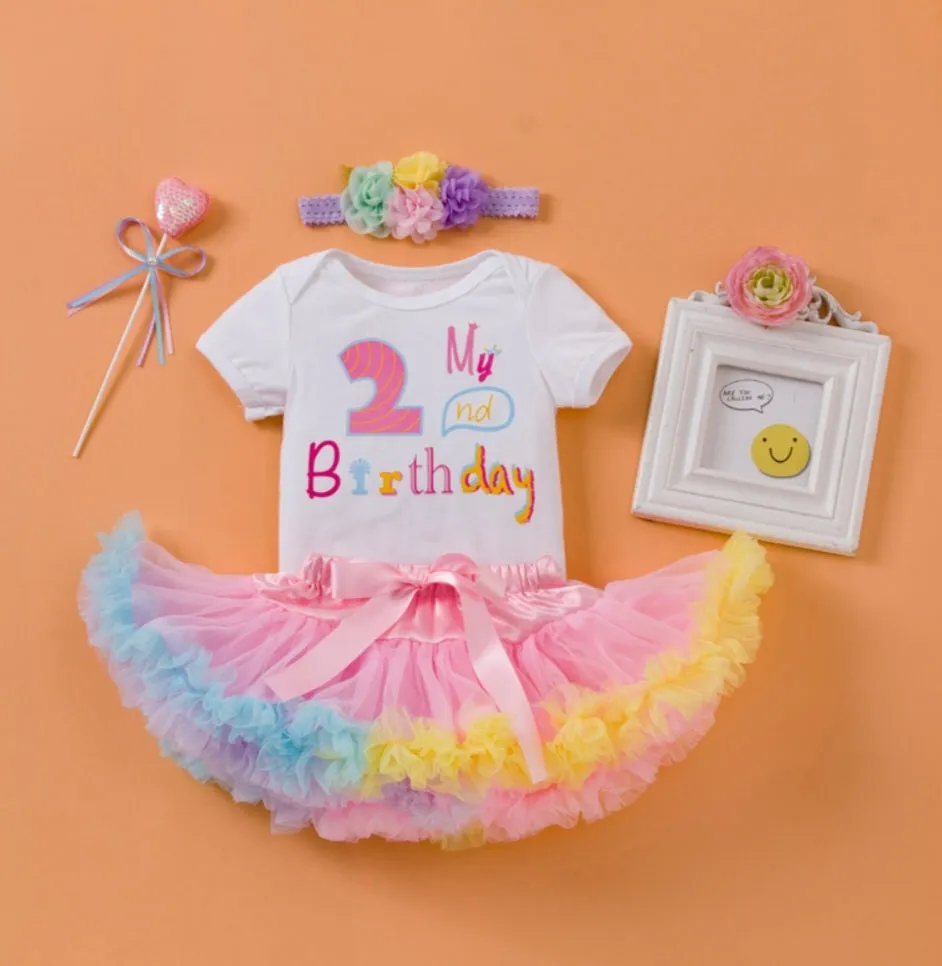 My 2nd BIRTHDAY Romper with Puffy Bloomer Tutu and Headband  #1000304