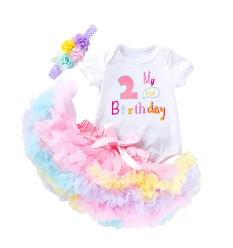 My 2nd BIRTHDAY Romper with Puffy Bloomer Tutu and Headband  #1000304