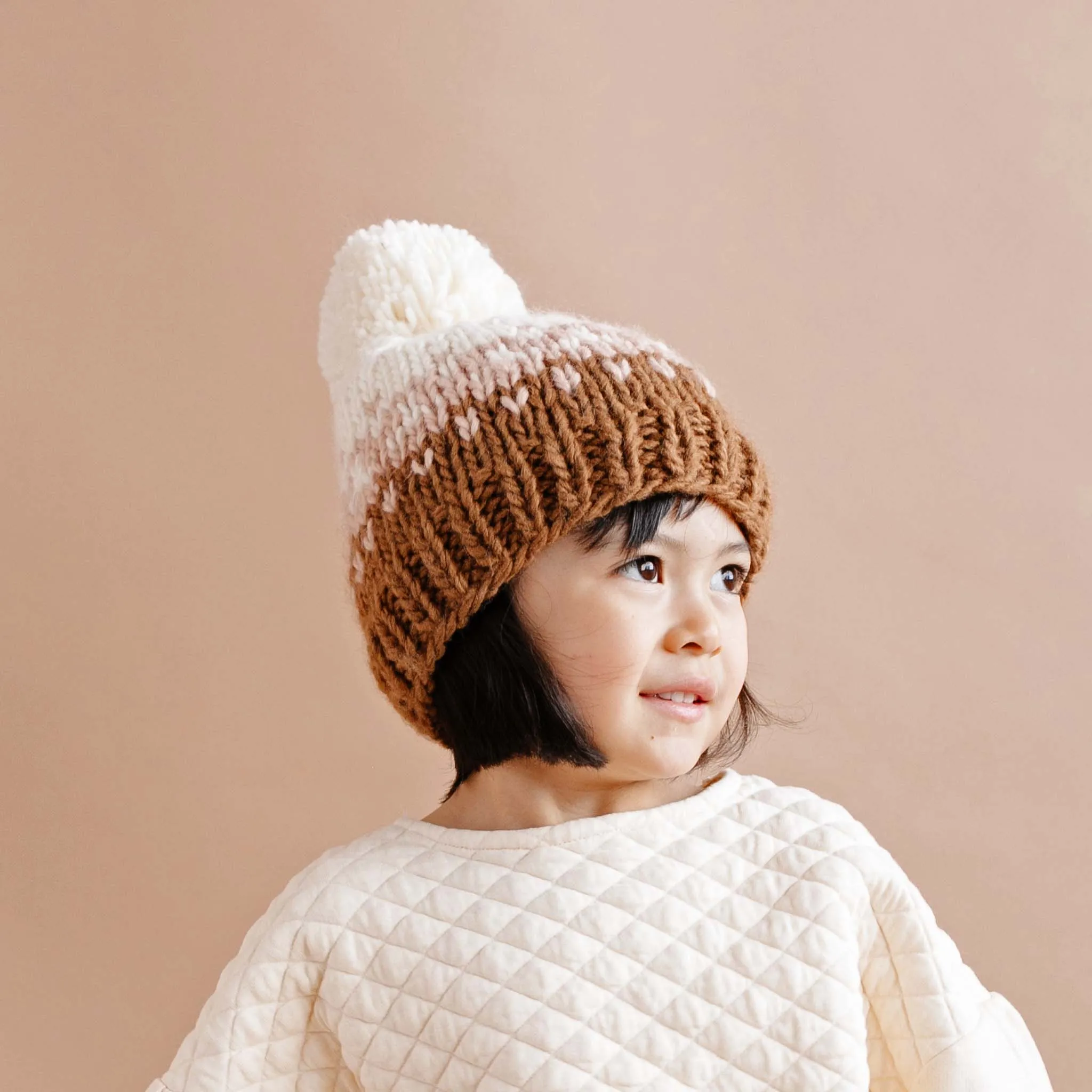 Nell Stripe Hat, Walnut/Blush