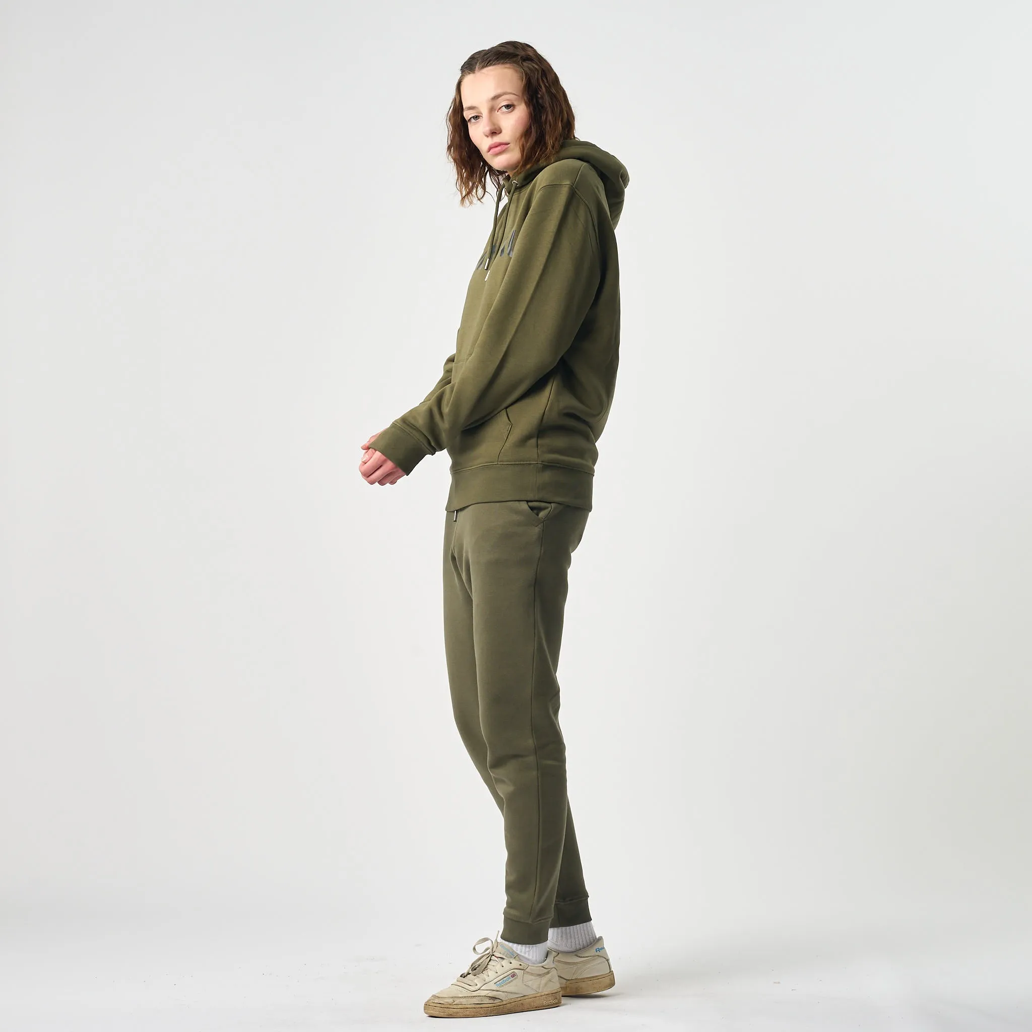 Omnitau Women's Tulsa Organic Cotton Casual Fit Jogger Sweat Pants - Khaki Green