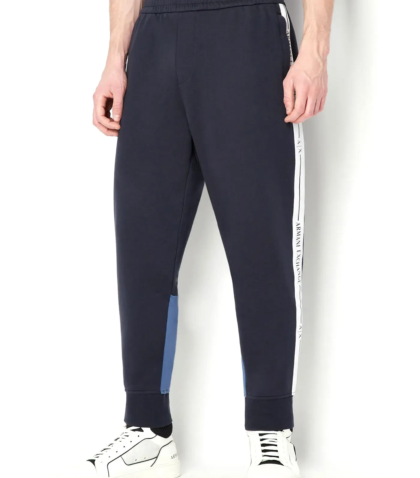 Organic Cotton Blend Logo Tape Jogger Sweatpants Navy True Navy