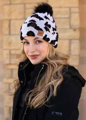 PANACHE WHITE LEOPARD HAT