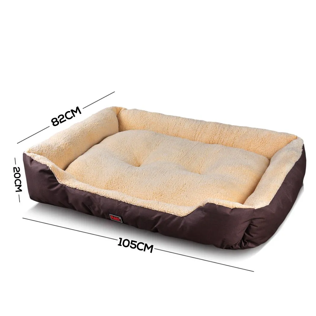 Pet Bed Mattress Dog Cat Pad Mat Cushion Soft Winter Warm 2X Large Brown