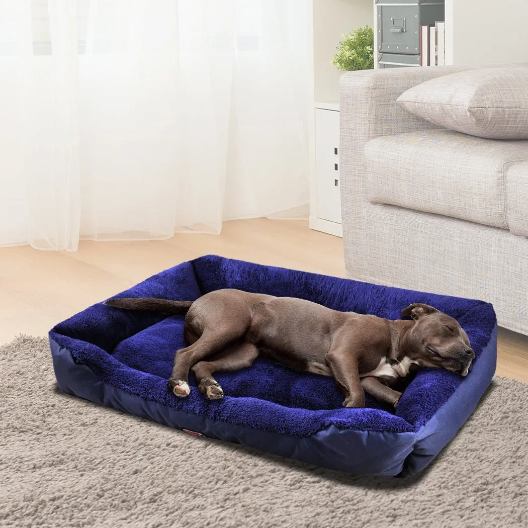 Pet Bed Mattress Dog Cat Pad Mat Cushion Soft Winter Warm Large Blue