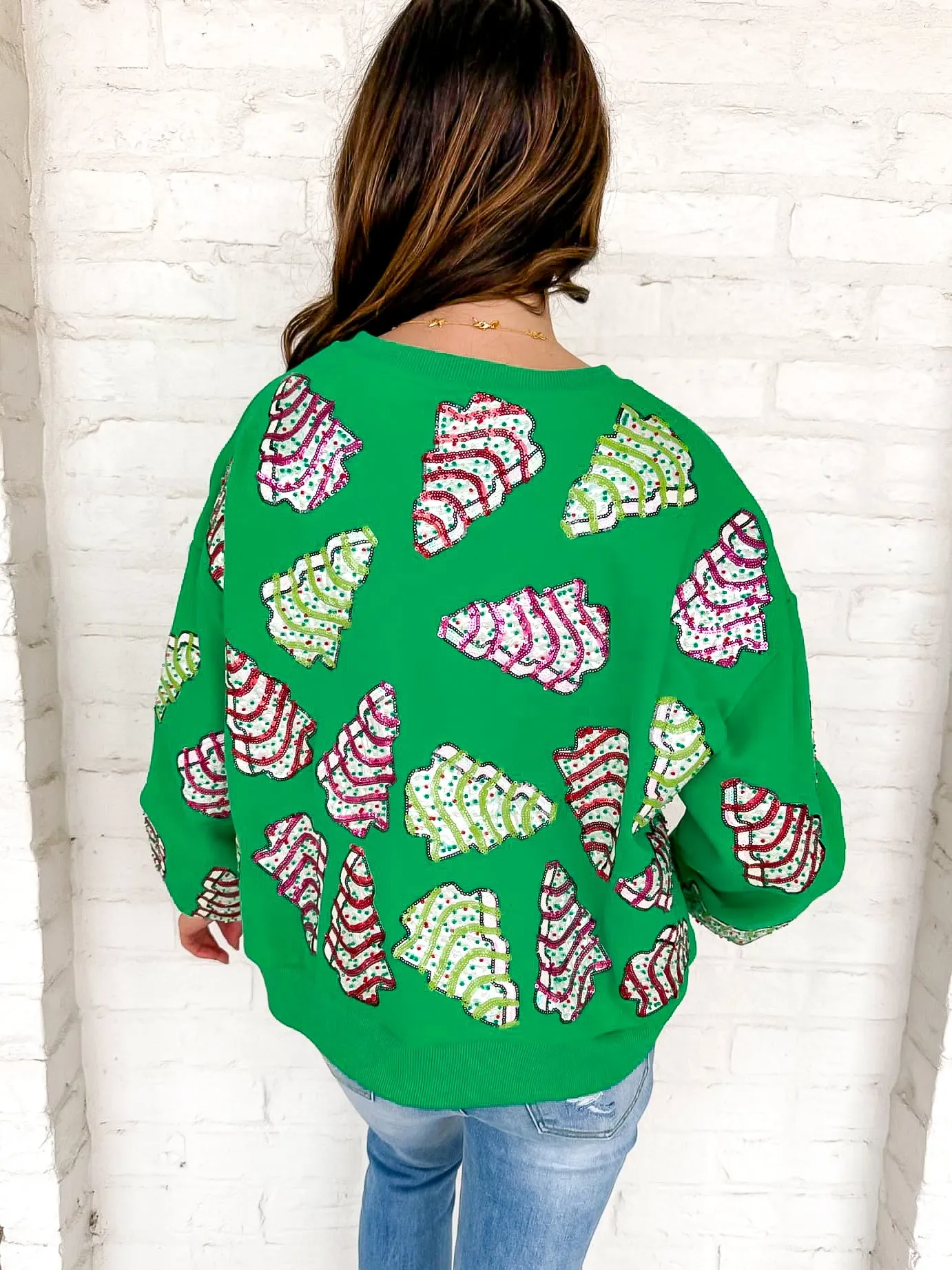 Queen Of Sparkles Green Little Debbie Trees V Neck Sweatshirt