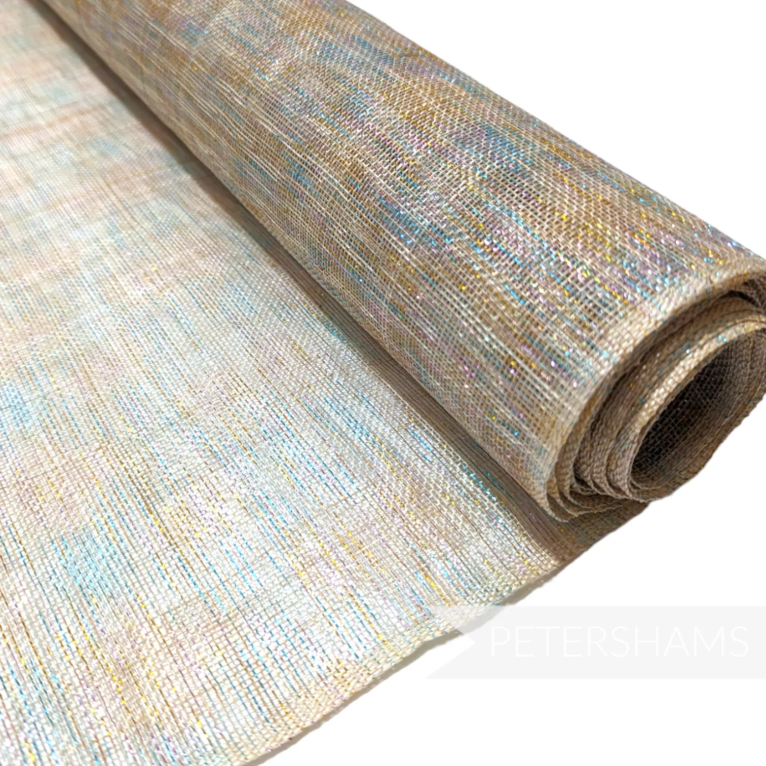 Rainbow Lurex Threaded Sinamay Fabric - 1/2 metre