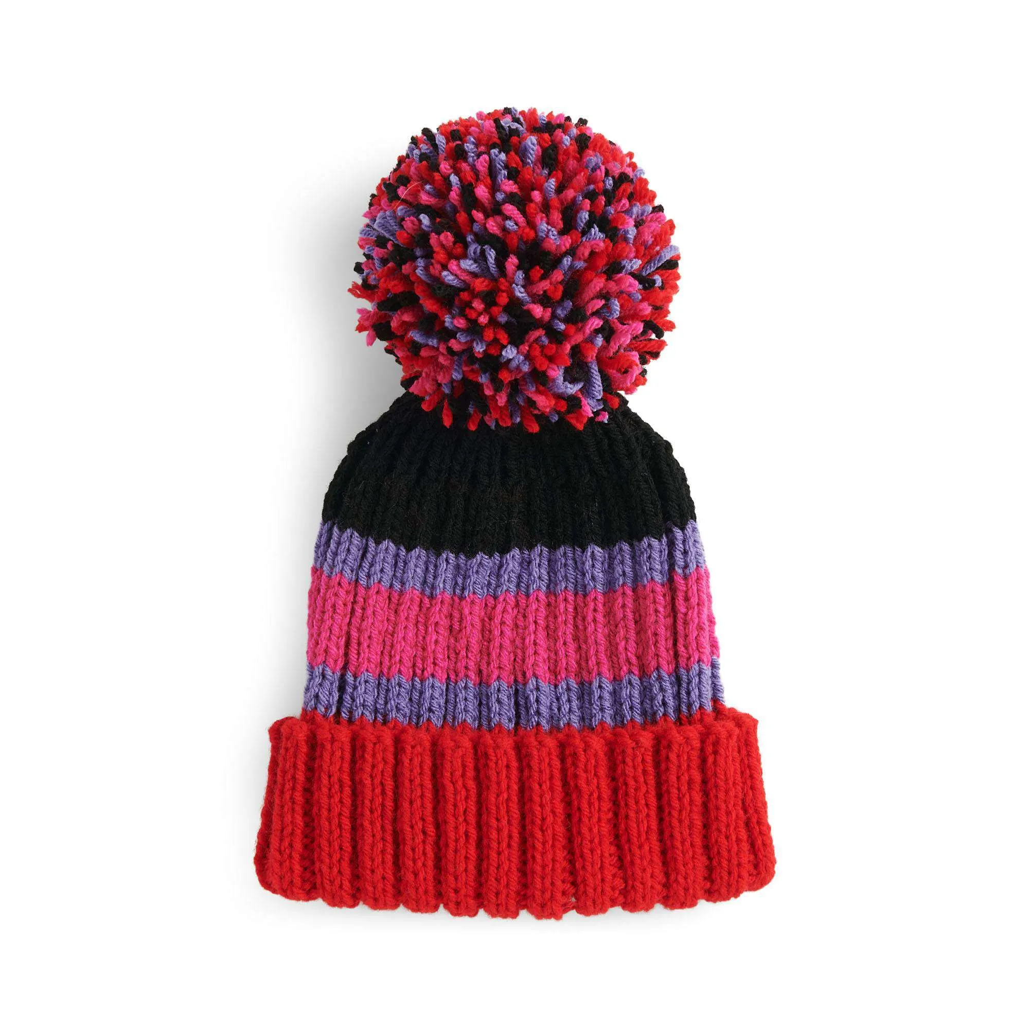 Red Heart 50G Knit Bright Stripe Beanie