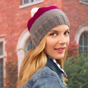 Red Heart Knit Color Block Hat