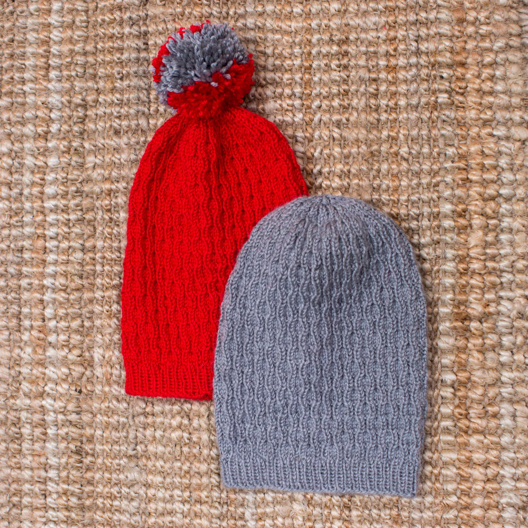 Red Heart Knit Unisex Slouchy Hats