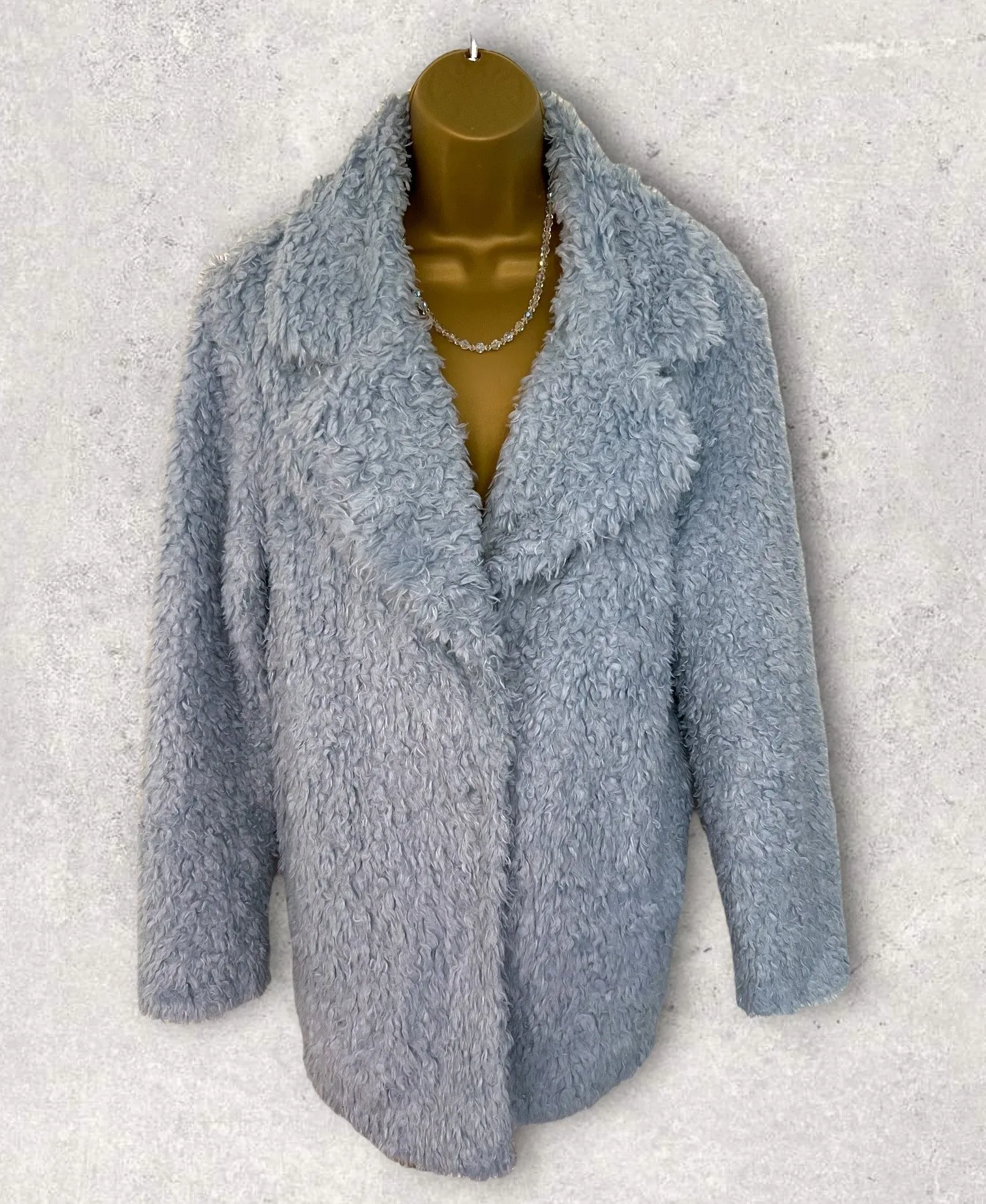 Red Herring Baby Blue Soft Furry Jacket/Coat  UK 12 US 8 EU 40