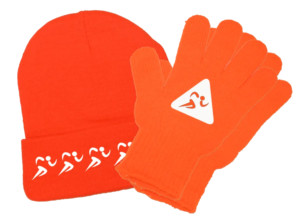 Reflective Knit Beanie & Gloves Combo - Runners