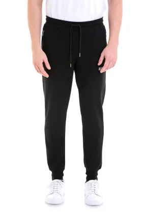 Regular Fit Cotton Blend Navy Sweatpants, Black