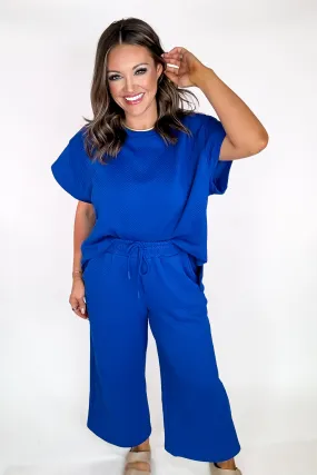 Royal Blue Oversized Criss Cross Pants