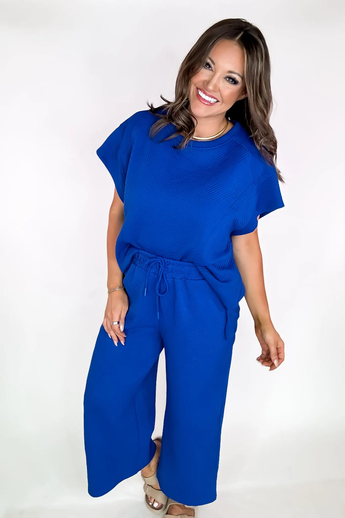 Royal Blue Oversized Criss Cross Pants