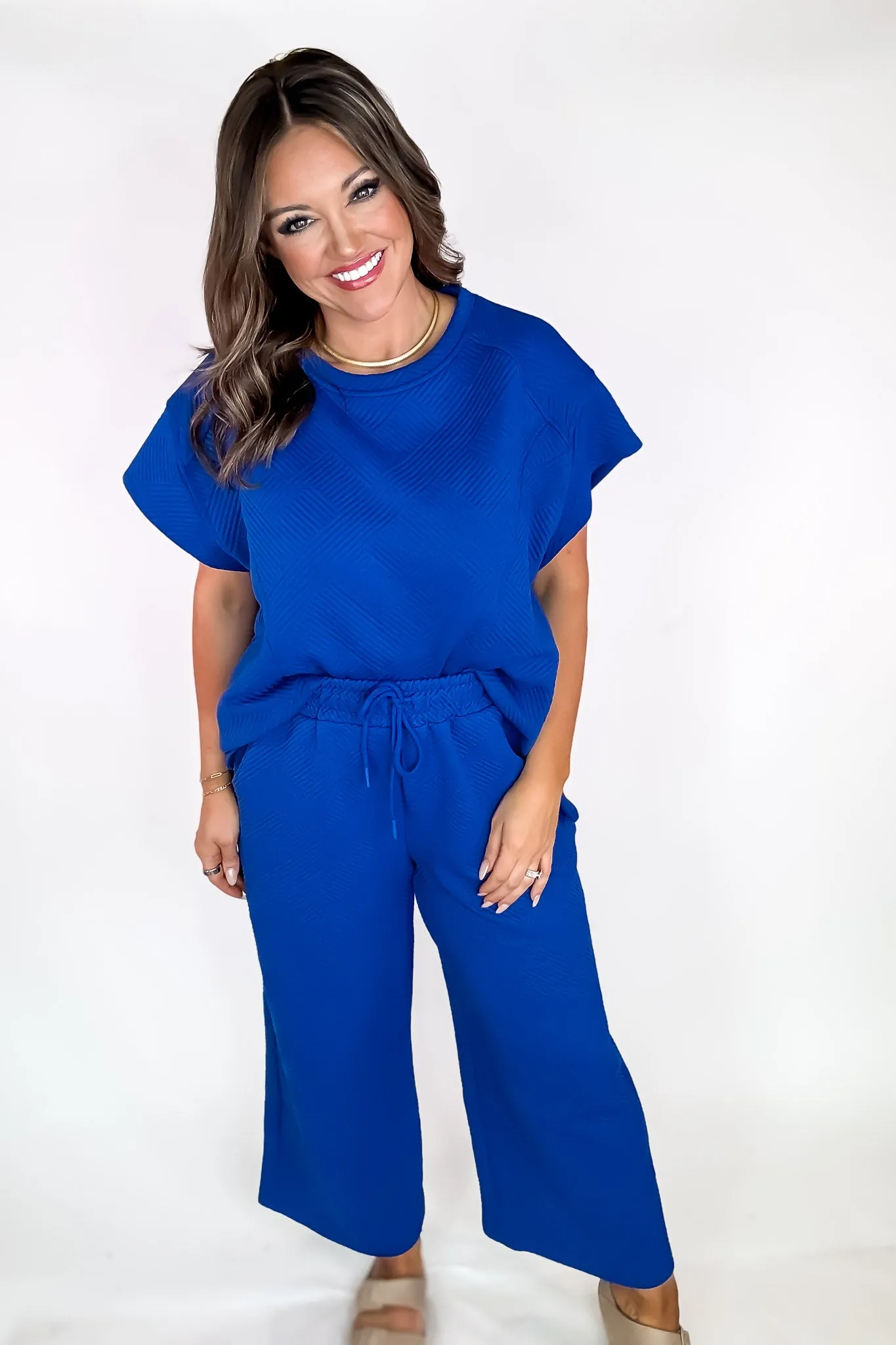 Royal Blue Oversized Criss Cross Pants