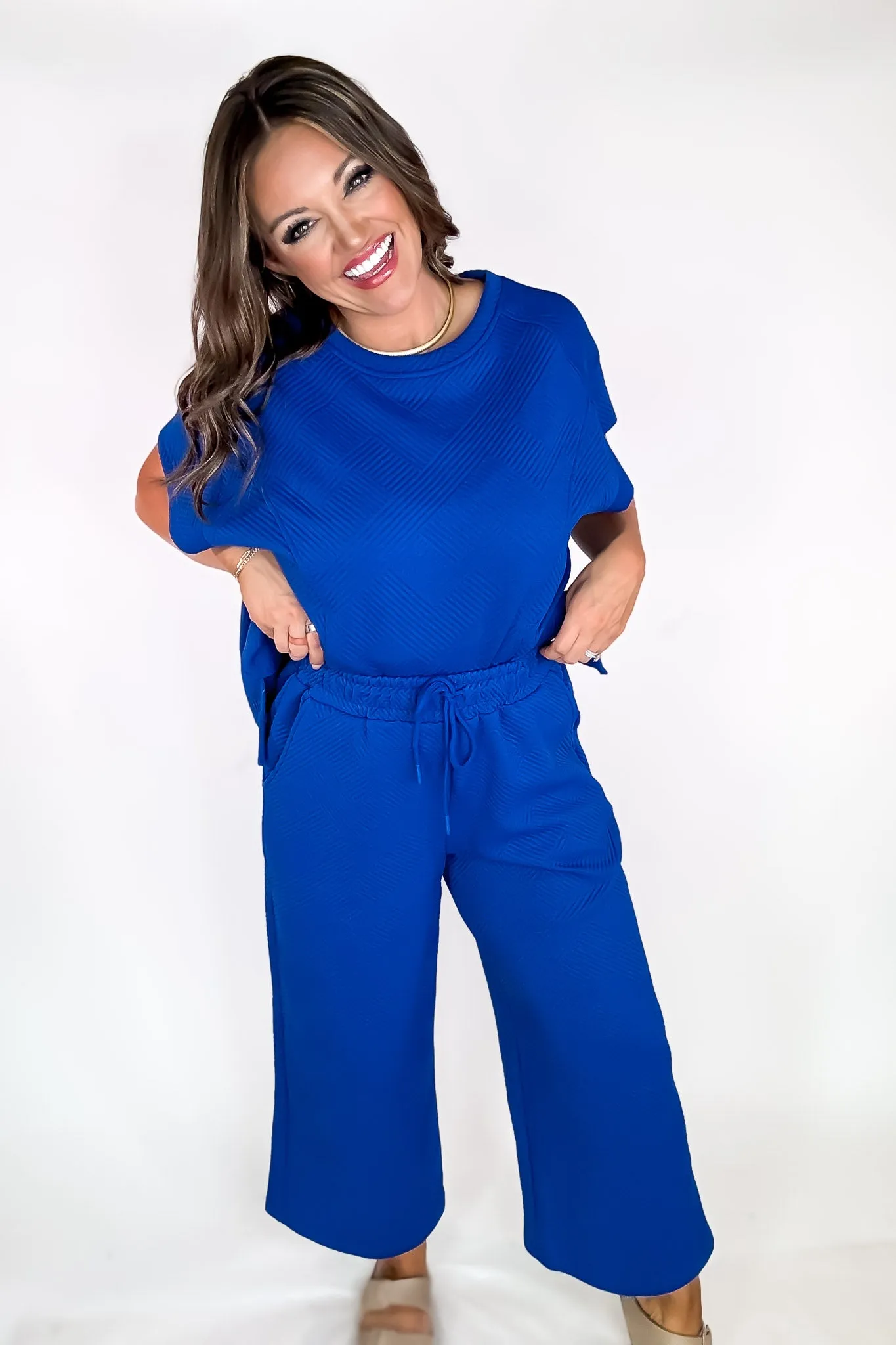 Royal Blue Oversized Criss Cross Pants