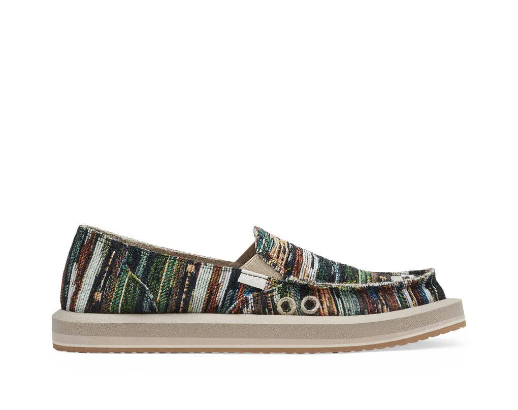 Sanuk Womens Donna Soft Top Grandma's Couch Black Multi