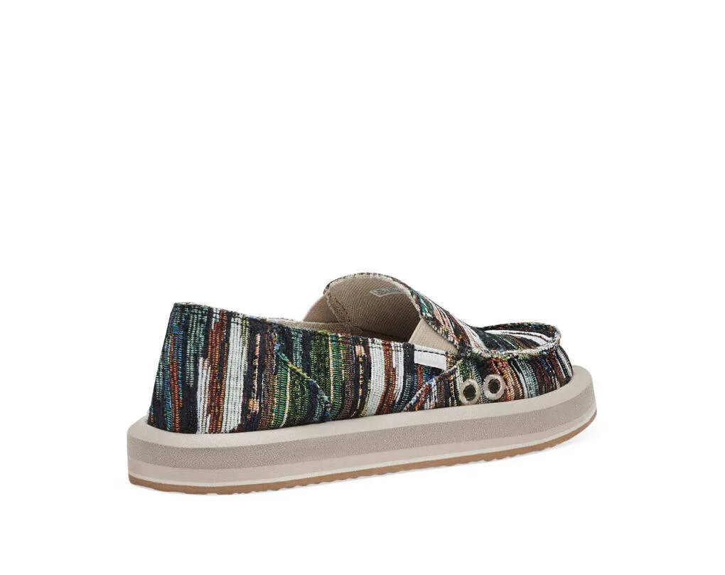 Sanuk Womens Donna Soft Top Grandma's Couch Black Multi