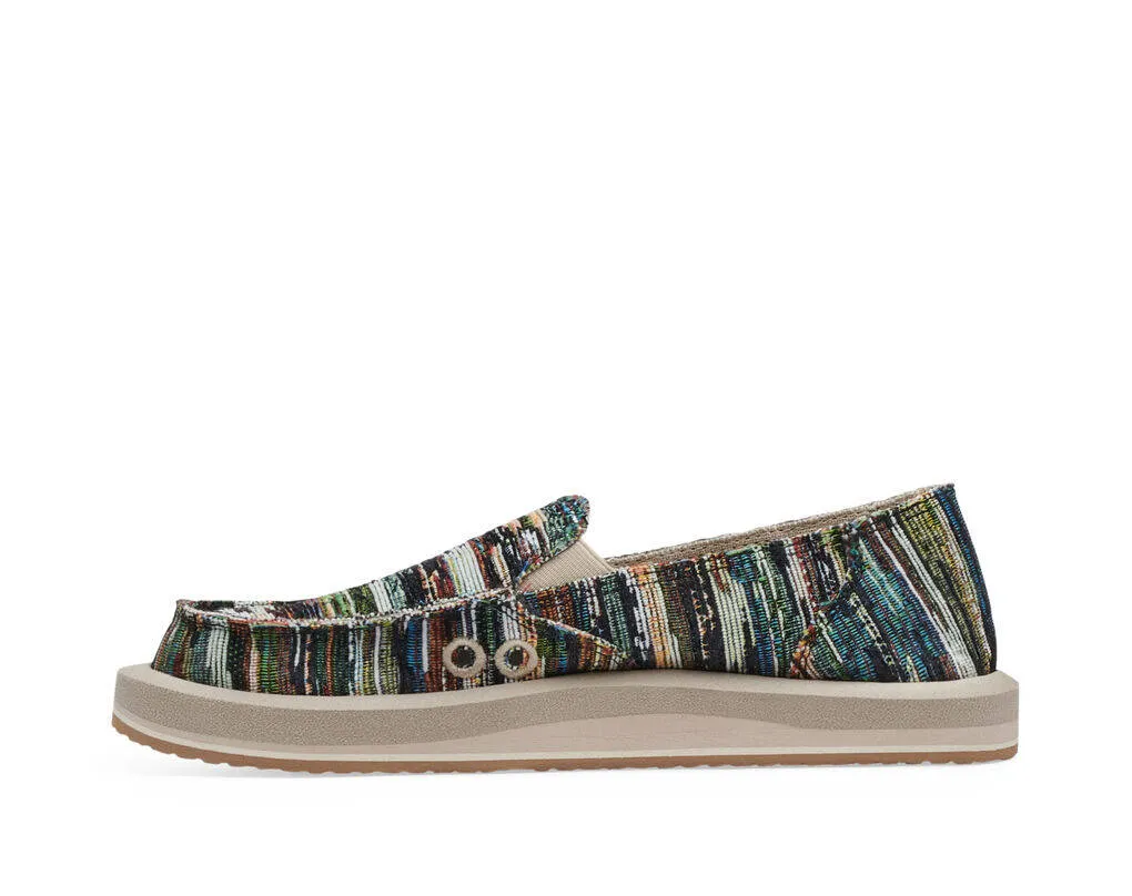 Sanuk Womens Donna Soft Top Grandma's Couch Black Multi