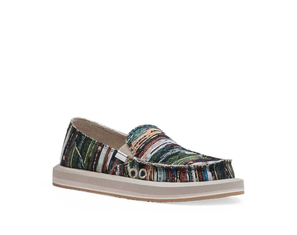 Sanuk Womens Donna Soft Top Grandma's Couch Black Multi