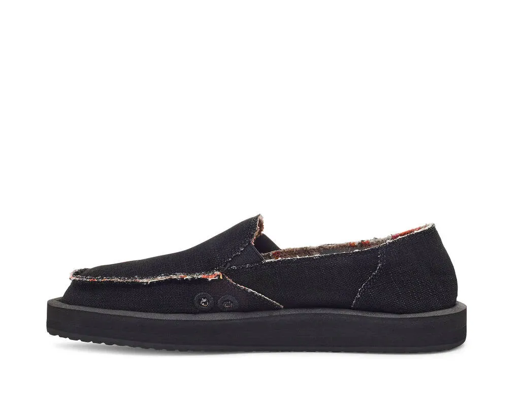 Sanuk Womens Donna Soft Top Hemp Black