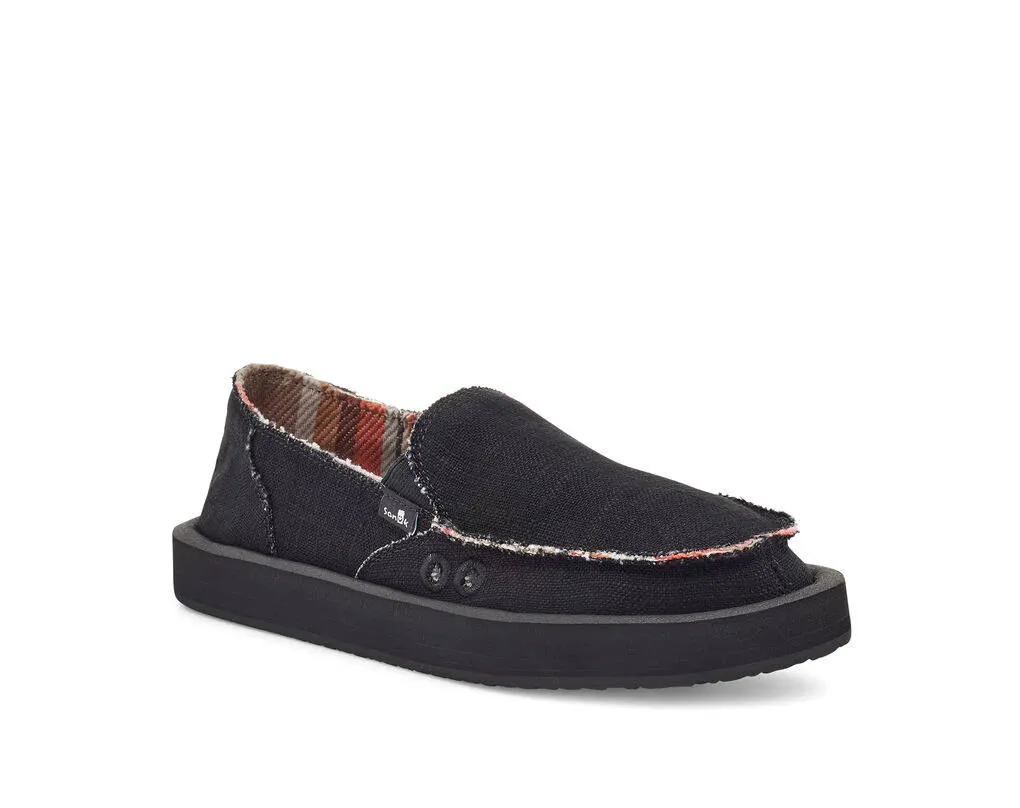 Sanuk Womens Donna Soft Top Hemp Black