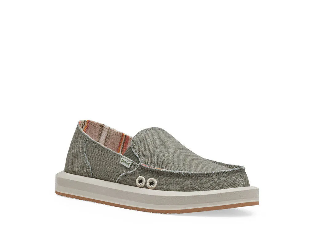 Sanuk Womens Donna Soft Top Hemp Smokey Olive