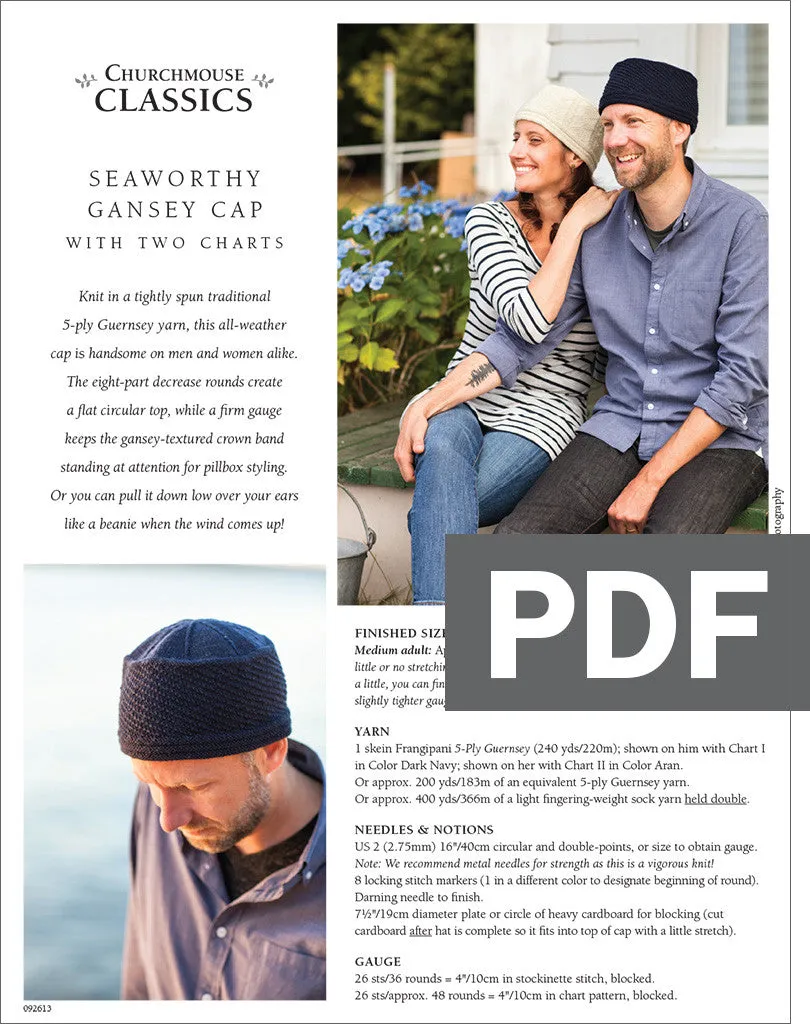 Seaworthy Gansey Cap Pattern