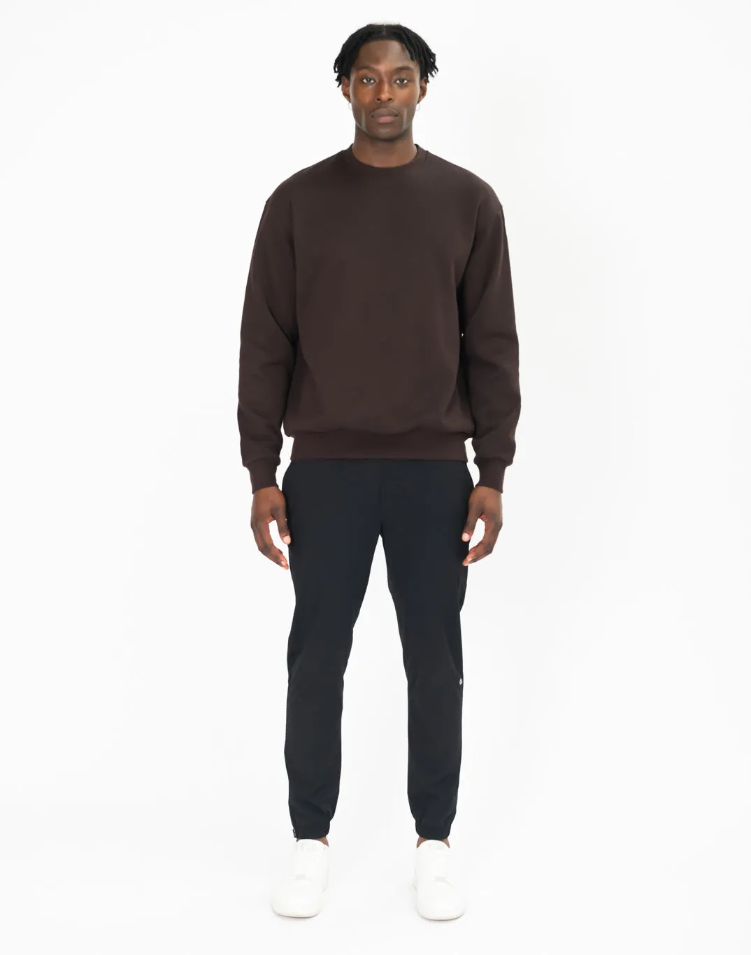 Sierra Fleece Crew in Espresso