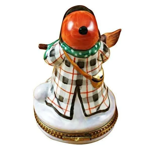 Snowman with Coat limoges box