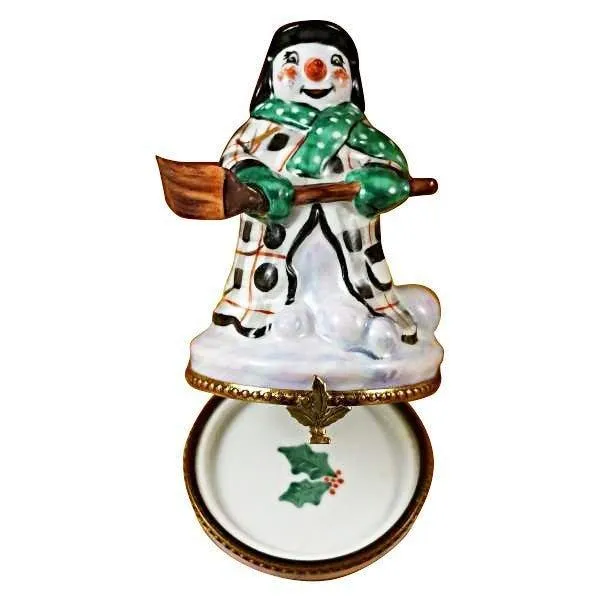 Snowman with Coat limoges box