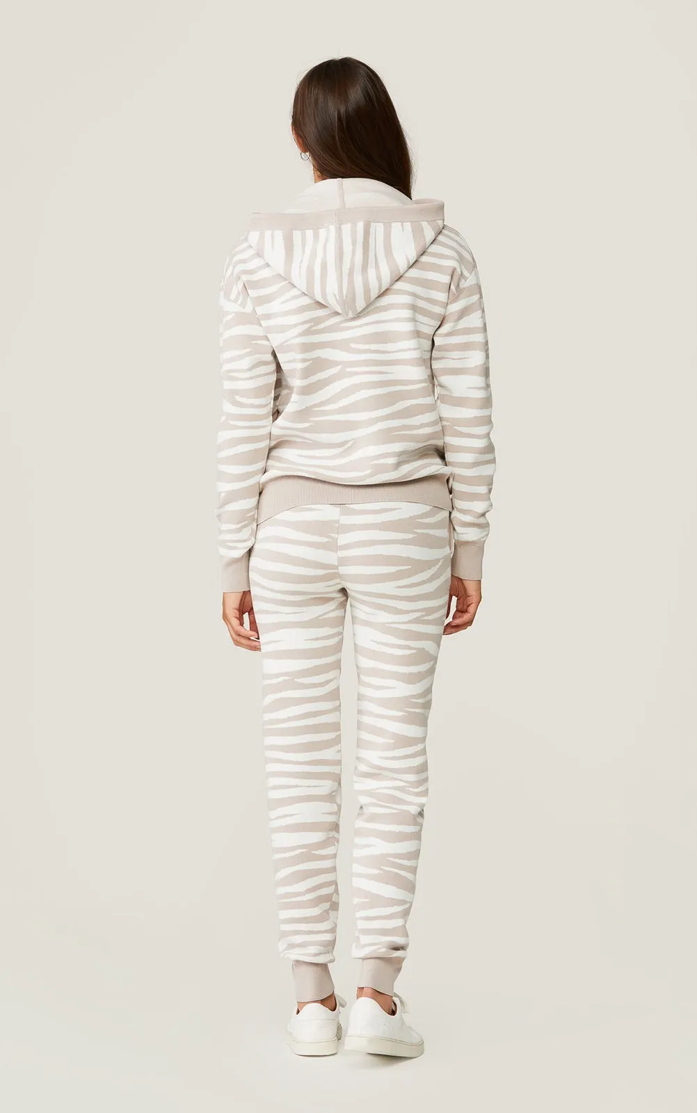 Soia & Kyo - Verona Zebra Print Joggers in Pearl-Off White