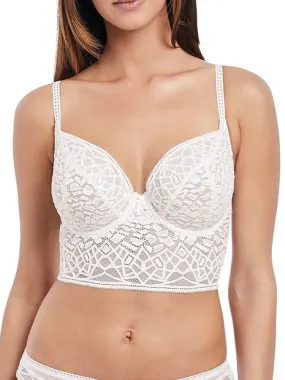 Soiree Lace Longline Bralette - White