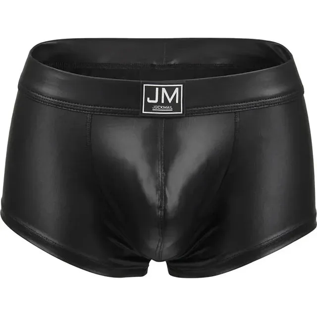 Solid Metallic Color PU Leather Boxer