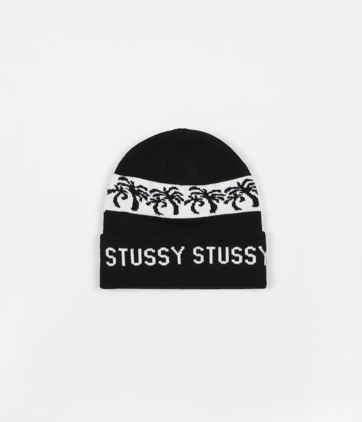 Stussy Palmtree Cuff Beanie - Black