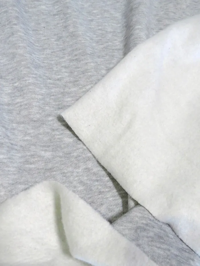 Sweatshirt & Apparel Polar Fleece Fabric / Heather Gray / Sold By The Yard