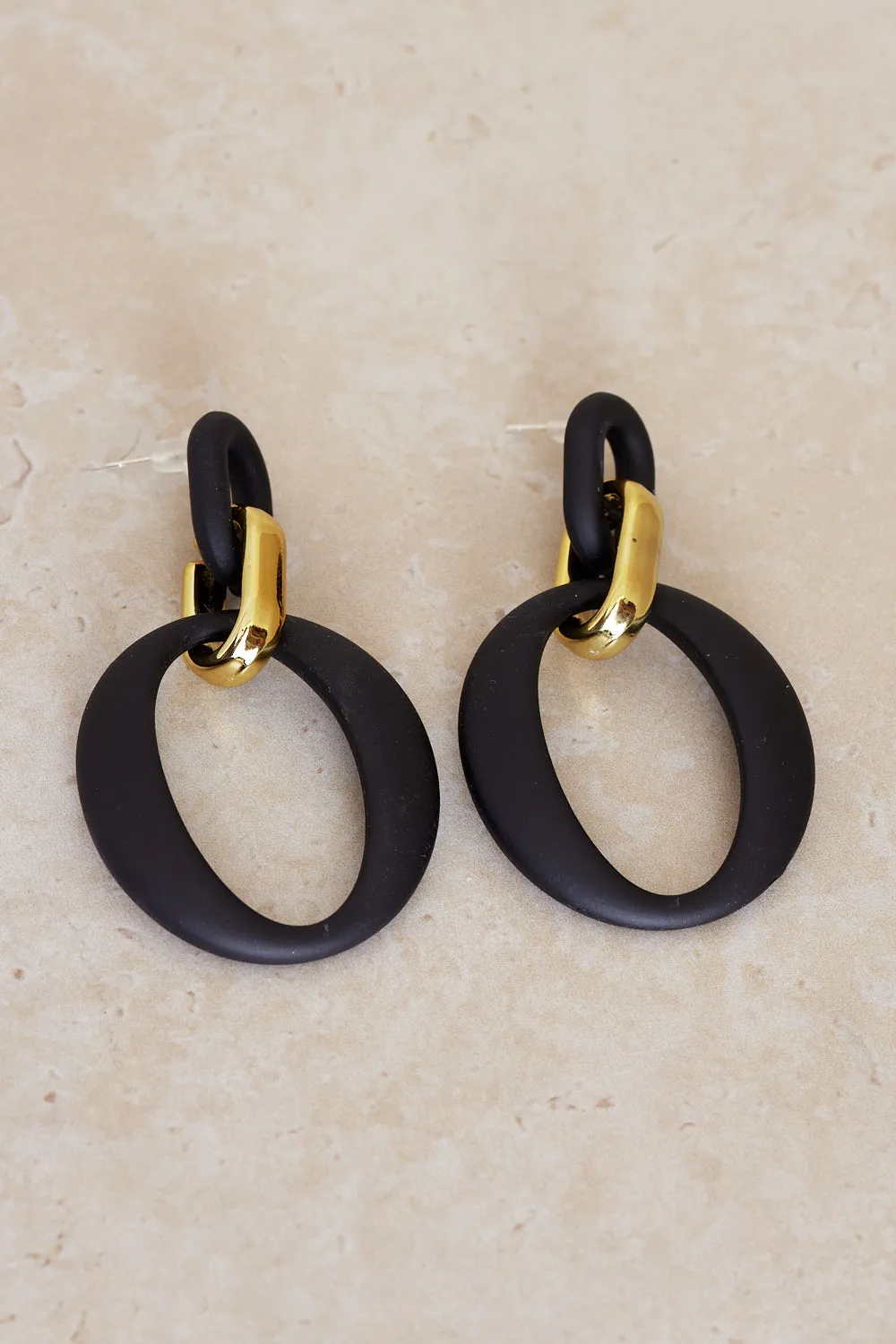 Syme Drop Earrings - Black