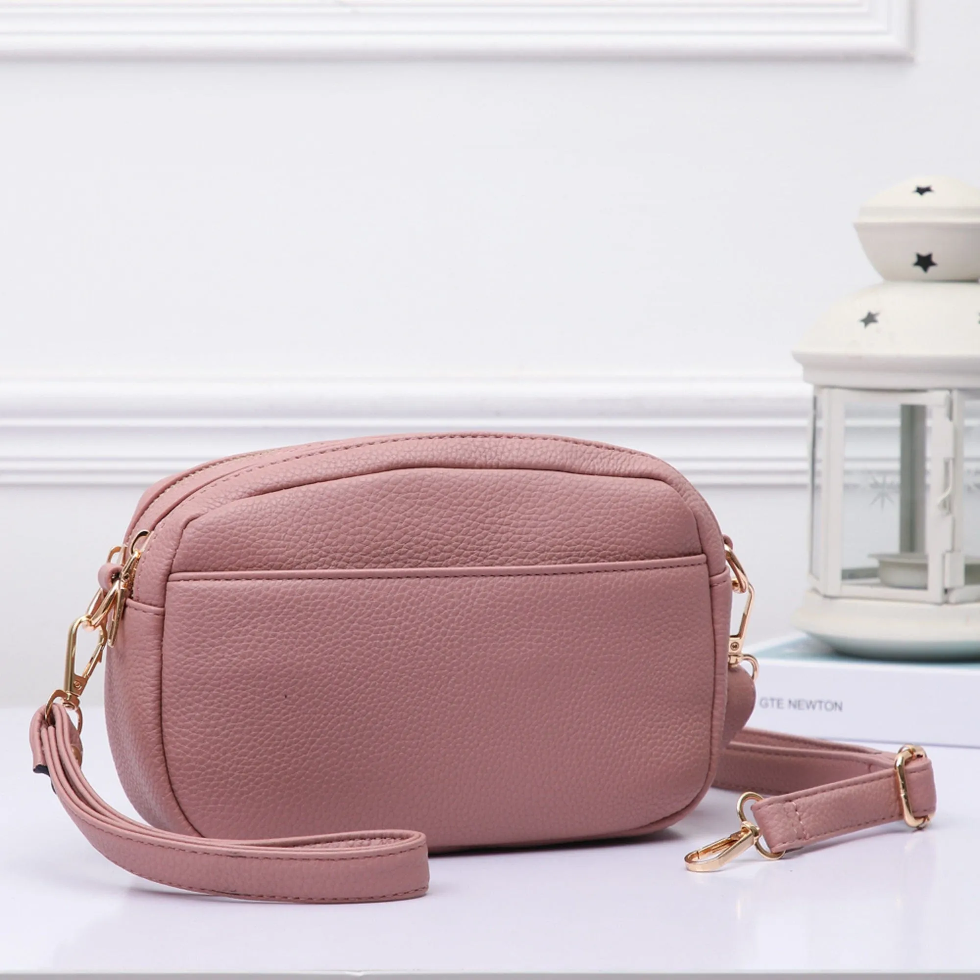 TG10281 Grace Front Pocket Double Zipper Crossbody Bag