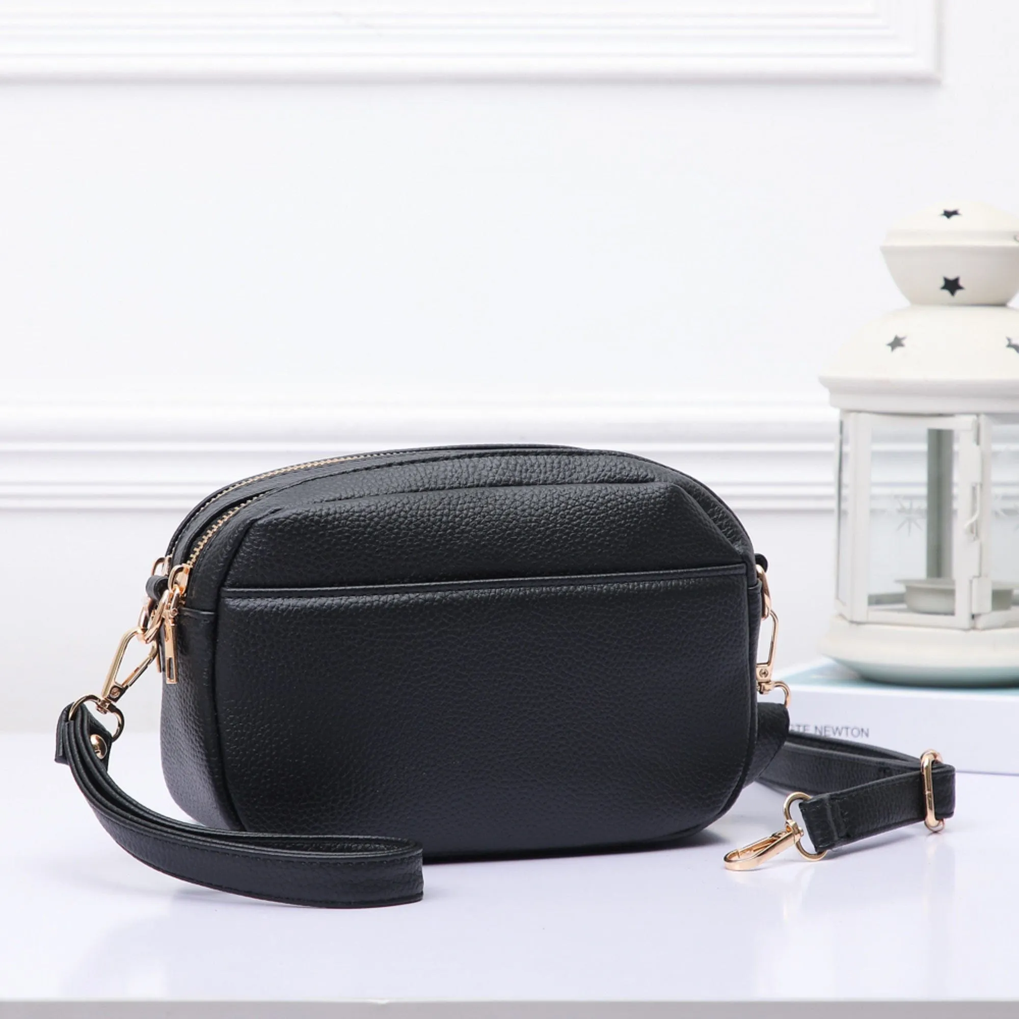 TG10281 Grace Front Pocket Double Zipper Crossbody Bag