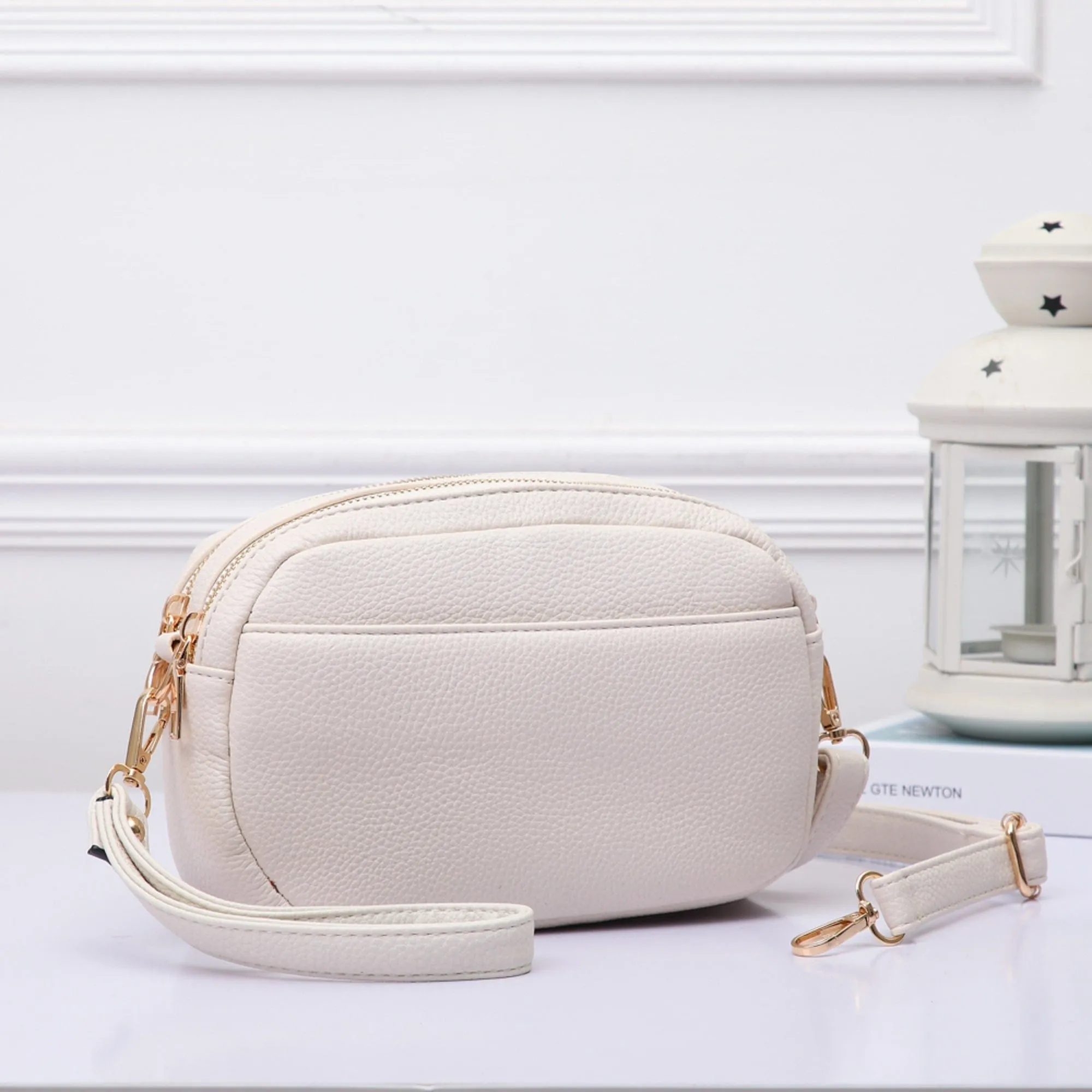 TG10281 Grace Front Pocket Double Zipper Crossbody Bag