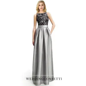 The Georgia Lace Black and Grey Evening Gown