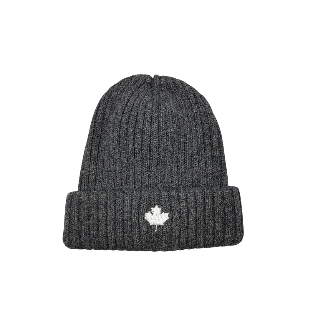 Unisex Merino Wool Blend Ribbed Toque ( medium / snug fit)