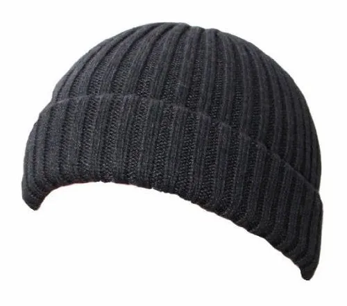 Unisex Merino Wool Blend Ribbed Toque ( medium / snug fit)