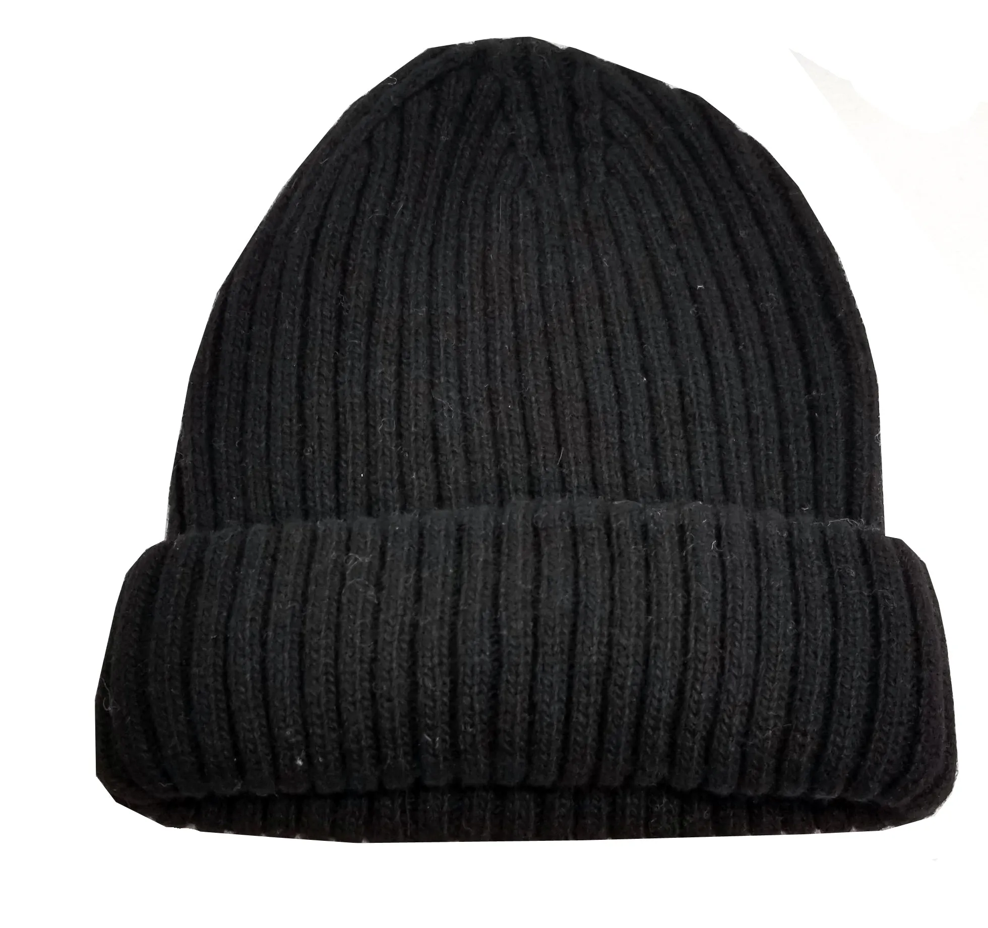 Unisex Merino Wool Blend Ribbed Toque ( medium / snug fit)